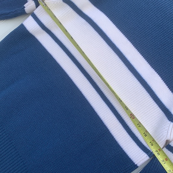 Eleventy blue Wool Sweater color block button sleeve - Picture 9 of 14